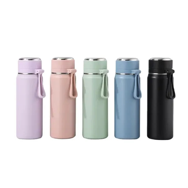 17 Oz Insulated Stainless Steel Dual Lid Water Bottle