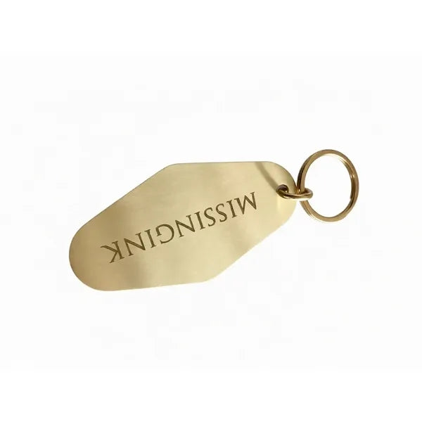 Durable Brushed Brass Vintage Style Hotel Key Tag Fob