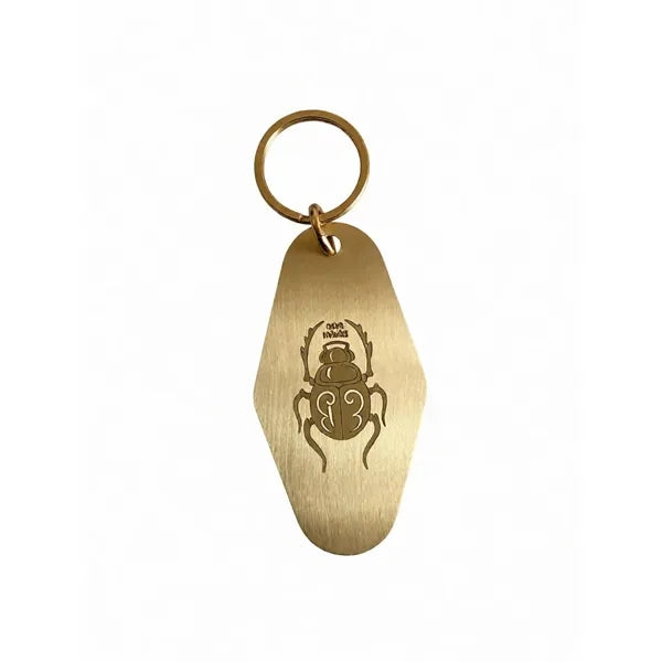Durable Brushed Brass Vintage Style Hotel Key Tag Fob