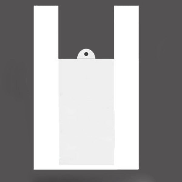 White Plastic T-shirt Bags -12.6 " x 5.51 " x 19.7 "