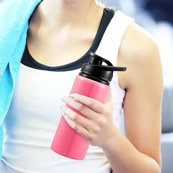 20 oz. Stainless Steel Sports Bottle with Straw Lid
