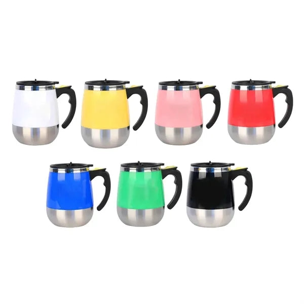 14 oz. Automatic Self-Stirring Mug with Handle Lid