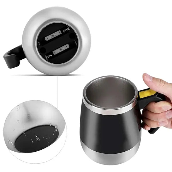 14 oz. Automatic Self-Stirring Mug with Handle Lid