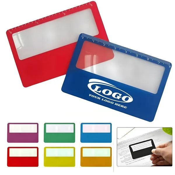 Mini PVC Business Card Bookmark Magnifier w/Ruler
