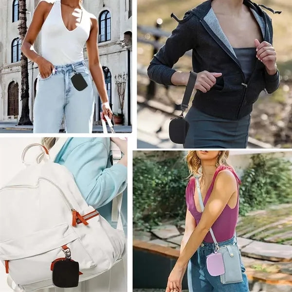 Portable wristlet wallet detachable zipper dual pouches