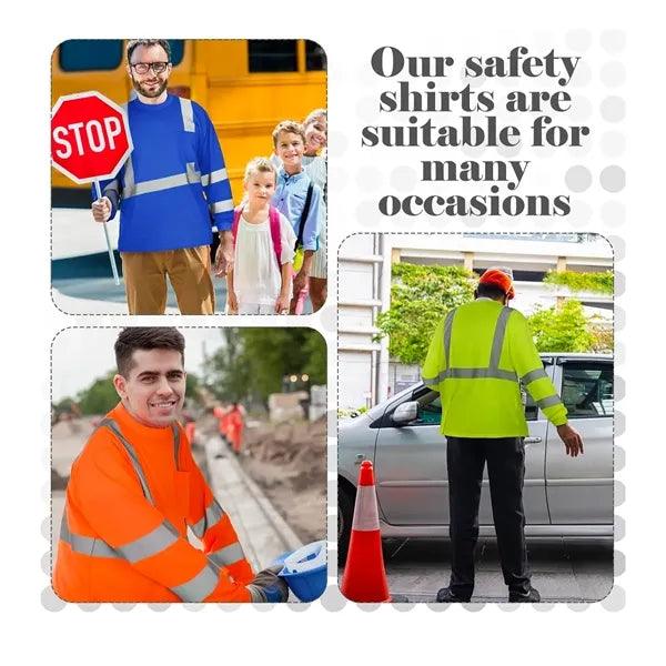 Long Sleeve Safety Shirt High Visibility Reflective