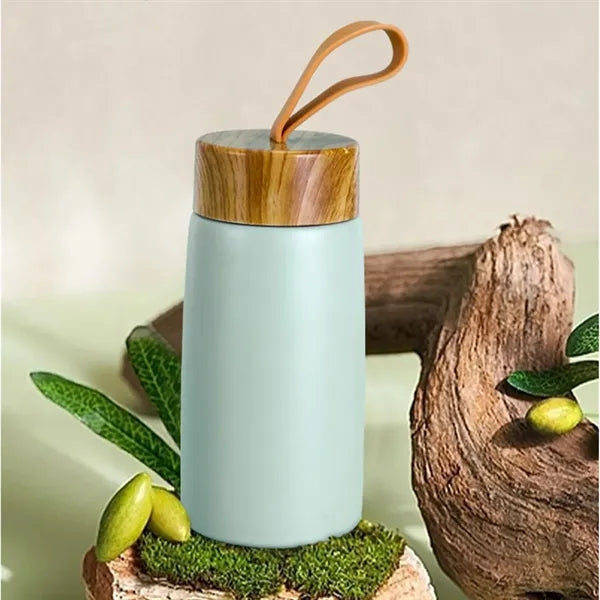 9.5oz Leak-Proof Stainless Steel Tumbler with Wooden Lid