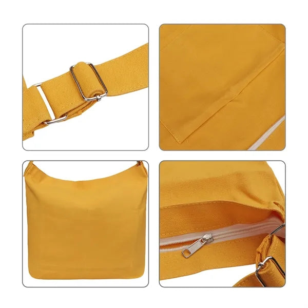12Oz Canvas Zipper Tote Bag W/ Adjustable Shoulder Strap