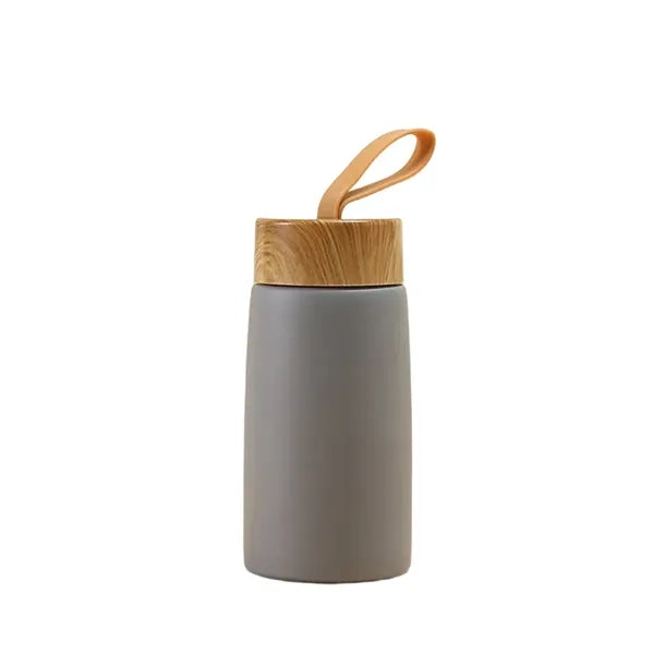 9.5oz Leak-Proof Stainless Steel Tumbler with Wooden Lid