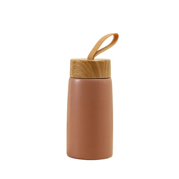 9.5oz Leak-Proof Stainless Steel Tumbler with Wooden Lid