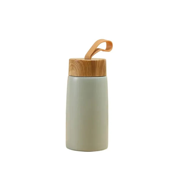 9.5oz Leak-Proof Stainless Steel Tumbler with Wooden Lid