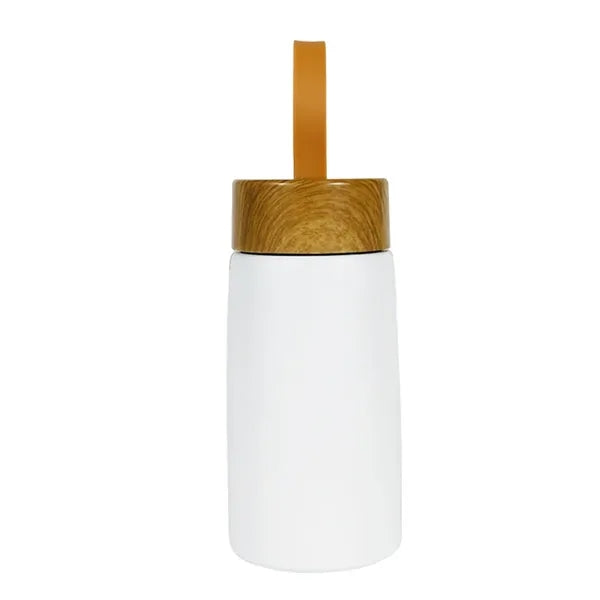 9.5oz Leak-Proof Stainless Steel Tumbler with Wooden Lid