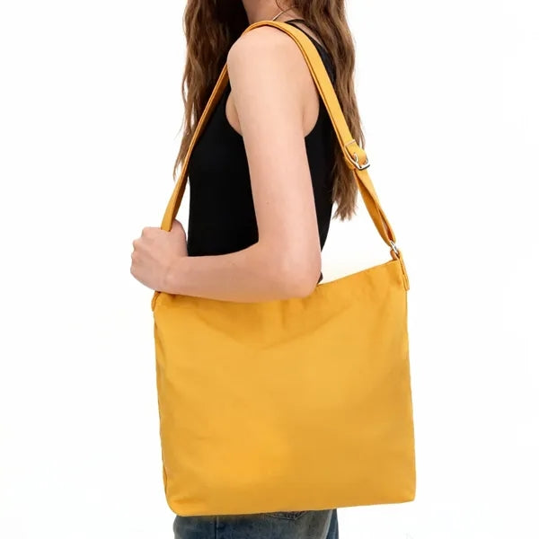 12Oz Canvas Zipper Tote Bag W/ Adjustable Shoulder Strap