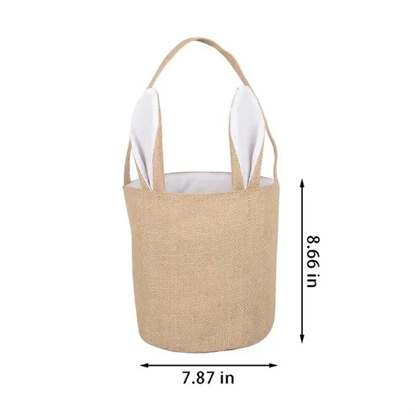 Easter bunny basket burlap bags with ears stand for kids
