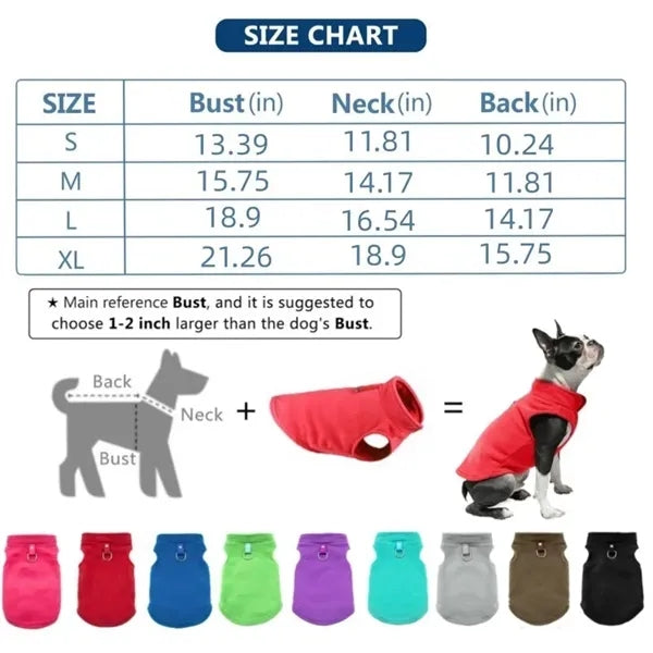 Pet Fleece Puppy Vest Winter Dog Clothes