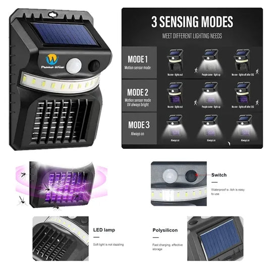 Motion Sensor Easy Install Anti-Mosquito Solar Wall Light