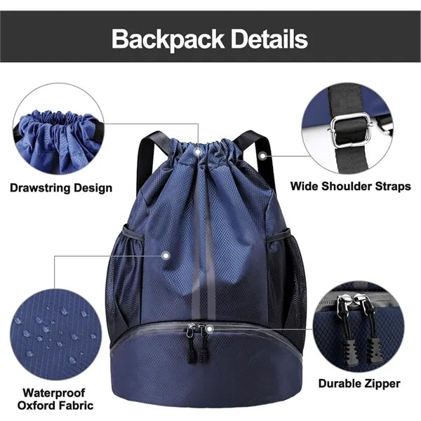 Lightweight and Portable Sport Backpack with Separate Wet-Dr