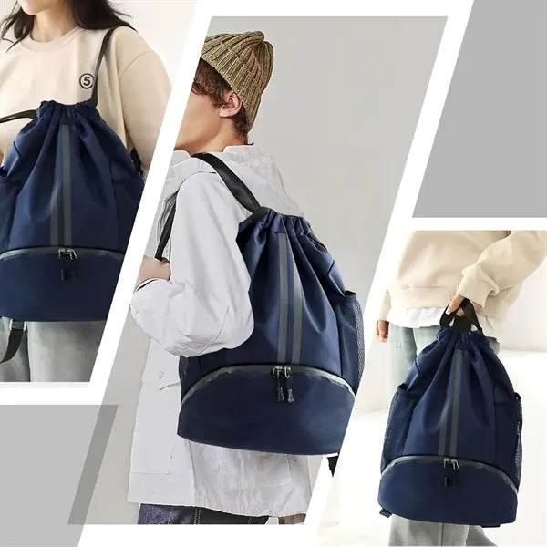Lightweight and Portable Sport Backpack with Separate Wet-Dr