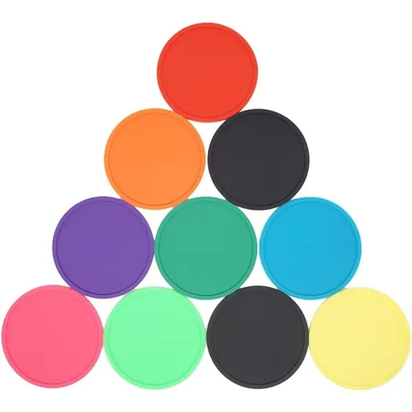 Colorful 3.6" Non Slip Silicone Coaster Heat Insulation