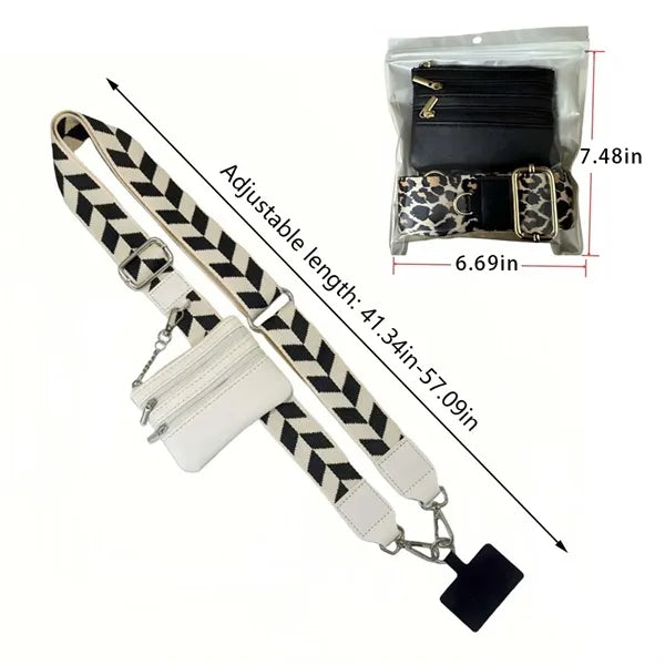 Adjustable crossbody phone strap lanyard with zipper wallet