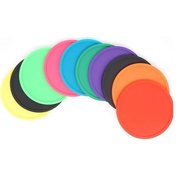 Colorful 3.6" Non Slip Silicone Coaster Heat Insulation
