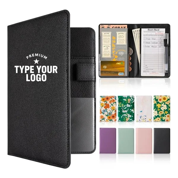 Server Book Check Holder with Clear and Money Pockets