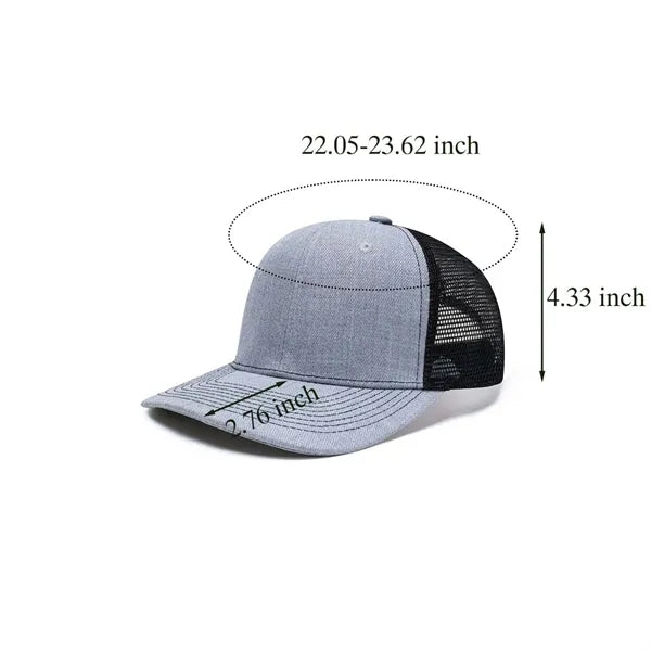 Unisex trucker hat breathable sun-proof mesh snapback cap