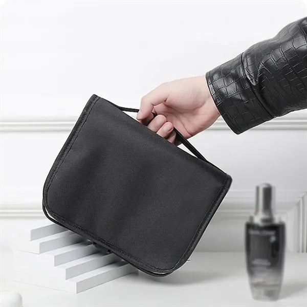 Large capacity toiletry bag with hanging hook for travel