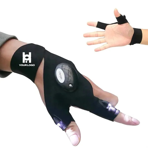 LED flashlight glove hands-free lighting for running fishing