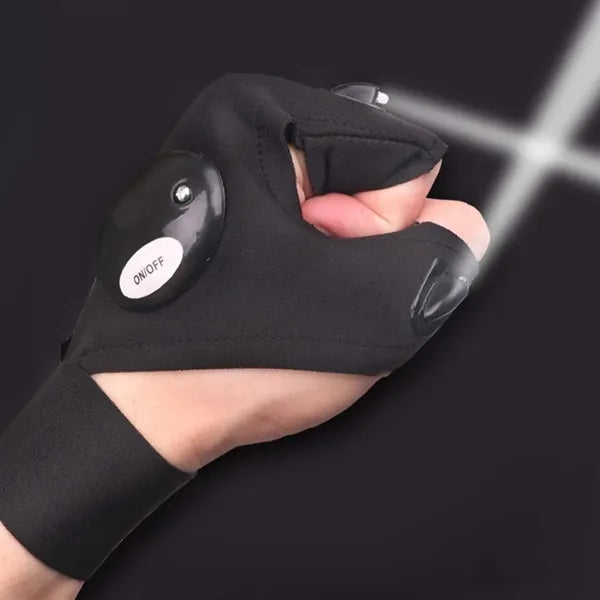 LED flashlight glove hands-free lighting for running fishing