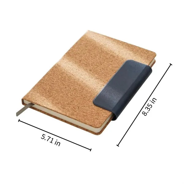 Eco-friendly journal notebook with magnetic snap cork cover