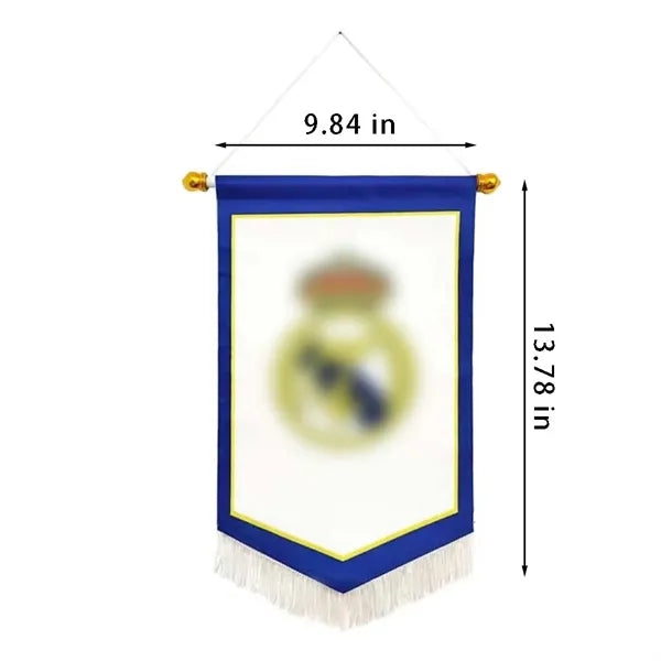 Fringe hanging flag wall banner for soccer fans decor