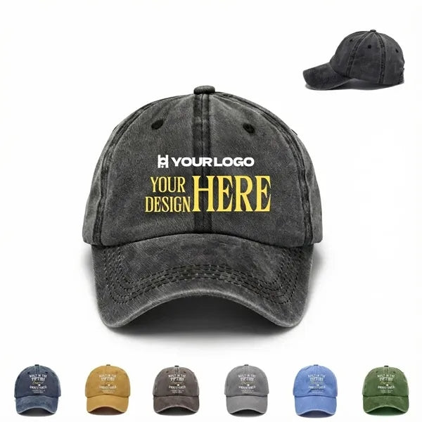 Cotton baseball cap adjustable vintage style lightweight hat