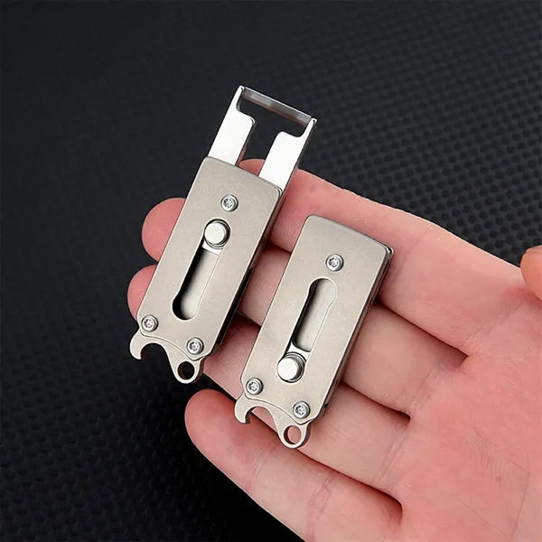 Compact Retractable Peeler Bottle Opener EDC Keychain Tool