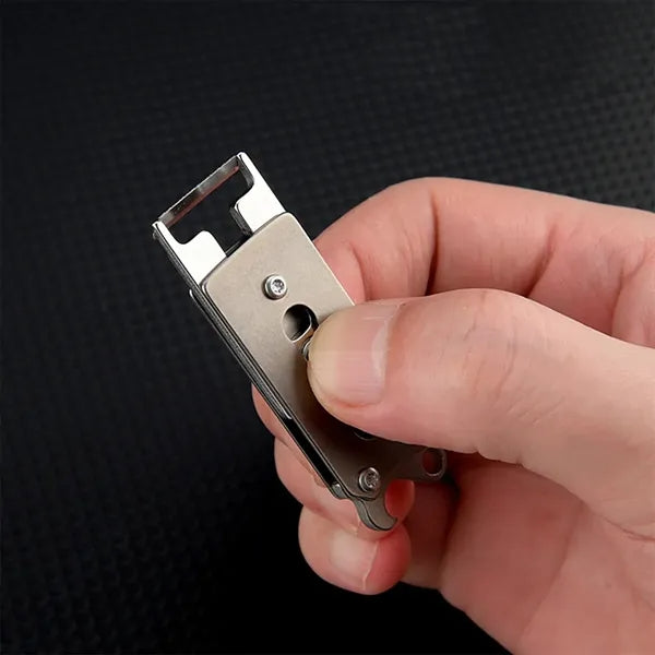 Compact Retractable Peeler Bottle Opener EDC Keychain Tool