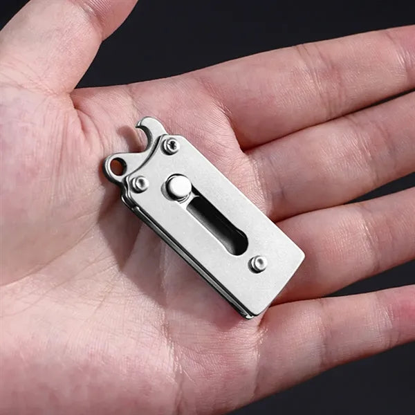 Compact Retractable Peeler Bottle Opener EDC Keychain Tool