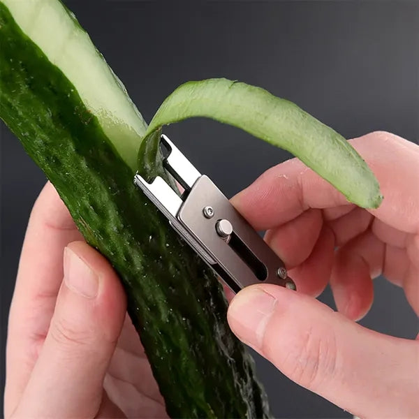 Compact Retractable Peeler Bottle Opener EDC Keychain Tool
