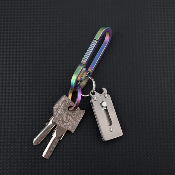 Compact Retractable Peeler Bottle Opener EDC Keychain Tool