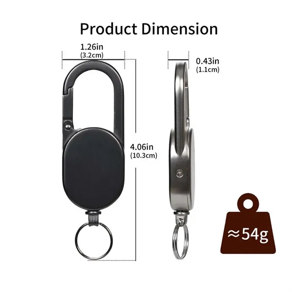 Metal retractable badge holder keychain with durable cable