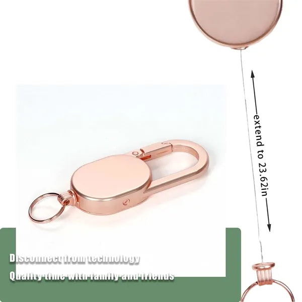 Metal retractable badge holder keychain with durable cable