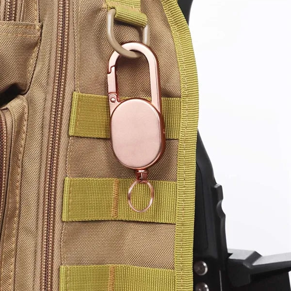 Metal retractable badge holder keychain with durable cable