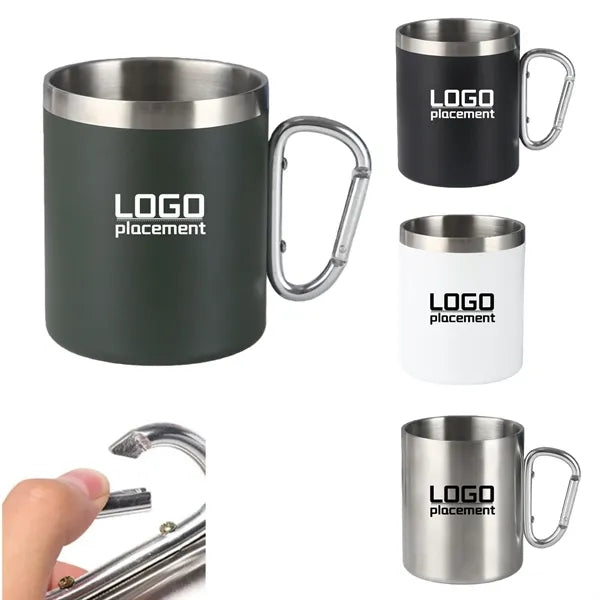 Stainless Steel Mugs with Carabiner Handle 17 oz