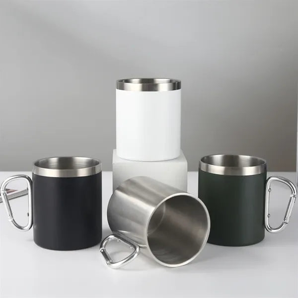 Stainless Steel Mugs with Carabiner Handle 17 oz
