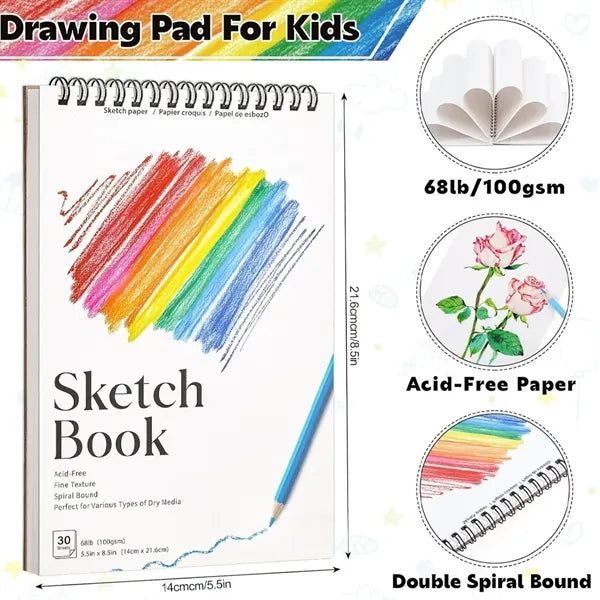 Kids Spiral Bound Art Sketchbook