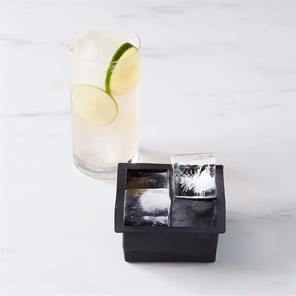 Silicone ice cube tray square flexible for whiskey cocktail