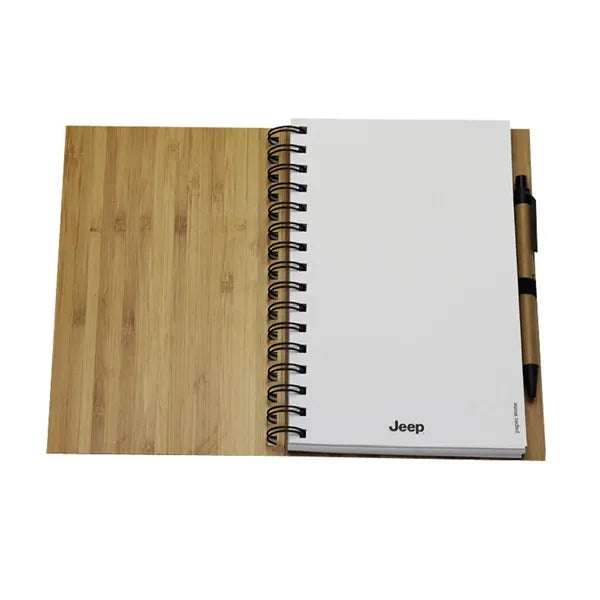 A5 Bamboo Spiral Notebook with Pen