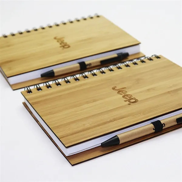 A5 Bamboo Spiral Notebook with Pen