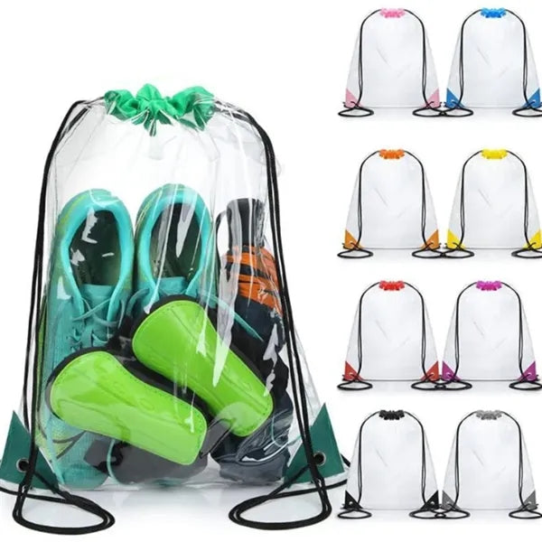 Clear PVC Drawstring Storage Backpack