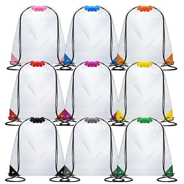 Clear PVC Drawstring Storage Backpack