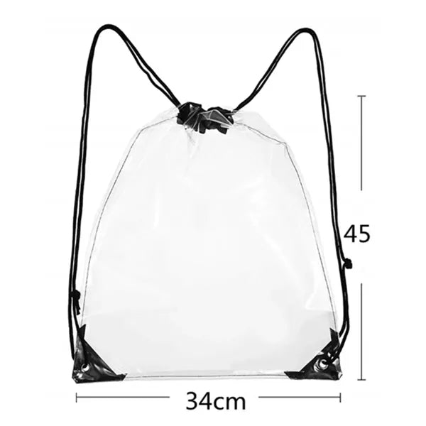 Clear PVC Drawstring Storage Backpack
